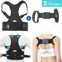 ORANDESIGNE Back Brace Posture Corrector, Adjustable Support Brace - Improves Posture and Provides Lumbar Support Comfortable Scoliosis Back Humpback Correction Belt- 2 Straps