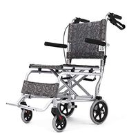 Xue Yang Shop Lightweight Transport Chair,Portable Medical Aid Wheelchair with Locking Hand Brakes, 7.5” Rear Wheels, Removable & Flip Up Arms for Easy Transfer,16" Seat Width