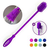 Holikme Silicone Bottle Brush Bottle Cleaner for your Bottles Vase and Glassware Best Water Bottle Cleaning Brush for Washing Containers Purple
