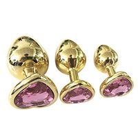 WENWING 3 Pcs Waterproof Jewelry Rhinestone Design B'ut.t Plug Dilator Trainer Amal Plug Shower Enema Pocket Massager Trainer Sxx Toys