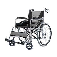 Xue Yang Shop Lightweight Transport Wheelchair Folded Aluminum Alloy Wheelchair,with Arms and Handle Brake Portable Push-Chairs,Storage Bag and Seat Belt,for Old People Pregnant Women Transportation