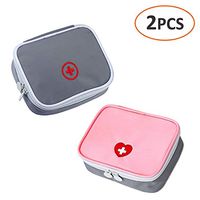 iMapo 2 Pcs Portable Mini First Aid Kit, Empty Travel Medicine Bag, Small Medical Organizer Storage Pouch, Package Container for Outdoor Activities Sports Camping Hiking Emergency (Bag Only)