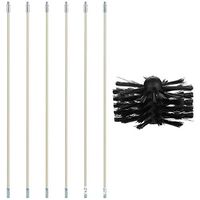 Nylon Chimney Brush and Rods Kit,Dryer Duct Cleaning Kit,Chimney Pipe Inner Wall Cleaning Brushes Bendable Electric-Drill Parts Flexible