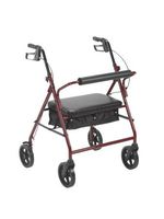 McKesson Drive 4 Wheel Rollator 34 to 39 Inch Red Folding Steel 34 to 39 Inch