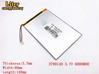 3.7V 6000mAh 3790140 Lithium Polymer Ion Rechargeable Battery Lithium Polymer Li-Po Battery for MP4 GPS MP3 Bluetooth Stereo DIY Gift