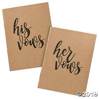 Fun Express His and Hers Wedding Vow Books (2 pc Set) Wedding Supplies