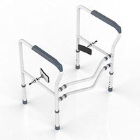 HEPO Improved Toilet Rail for Elderly Free Stand,Toilet Rails for Disabled,Toilet Handrail Grab Bar (Grey)