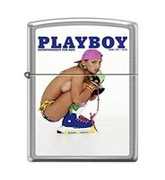 Zippo Playboy Cover April 1991 Pocket Lighter, Brushed Chrome