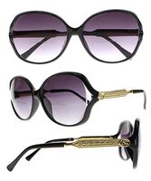 Bifocal Sunglasses Reading Glasses Metal Gold Arms Tinted UV400 Protect Sun Readers (Black, 4.0)