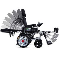 ZXOIHH Folding Electric Wheelchair, Fully Lying Elderly Automatic Wheelchair Aluminum Alloy Four-Wheeled Scooter Lithium Battery (12A)