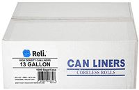 Reli. 13 Gallon Trash Bags (1000 Count Bulk) Clear Trash Bags 13 Gallon in Bulk - Recycling Clear Can Liners 13 Gallon - 16 Gallon Tall Kitchen (13 Gal)