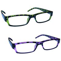 The Reading Glasses Company Green & Purple Tortoiseshell Lightweight Readers Value 2 Pack Mens Womens RR32-65 +2.00