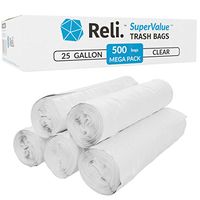 Reli. SuperValue 16-25 Gallon Trash Bags (500 Count Bulk) Clear Garbage bags