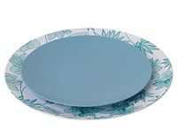 Trendables Premium 10.25 inch. Disposable Plastic Plates, Food Grade Plastic Dinner Plates - Bella Design - 40 Pack