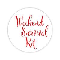 Weekend Survival Kit Bachelorette or Destination Wedding Stickers, Choose Your Colors (#540-R)