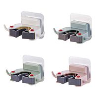 Holoras Mop Broom Holder, Self Adhesive Wall Mounted Mop Broom Hanger Gripper Broom Organizer Hanger for Kitchen Bathroom, 4 Pack