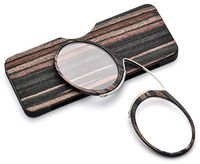 Pince Nez Style Clamp Nose Resting Pinching Reading Glasses ith No Temple Arms Readers for Men and Women FJB02 (Gray Brown, 1.5)