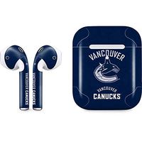 Skinit Decal Audio Skin for Apple AirPods with Wireless Charging Case - Officially Licensed NHL Vancouver Canucks Distressed Design