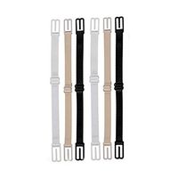 SUPVOX 6pcsDouble-Shoulder Bra Straps Non Slip Adjustable Shoulder Straps Invisible Double Shoulder Straps Women Underwear Accessories Black and Skin Color and White