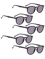 READING GLASSES 5 pack Oval Round Sunshine Readers (Grey Lens, 2.75)