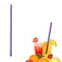 Stainless Steel Staws,Sikye 6mm Diameter Metal Drinking Reusable Straws Bent/Straight Washable Lenth 21.5cm (Multicolor (Straight))
