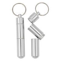 REAL SIC Adjustable Size Keychain Pill Holder 2-Pack, Discreet, Waterproof Medicine Container Key Ring - Premium Aluminum Case with Convenient Design for Camping, Festivals, Hiking & Outdoors (3 inch)