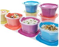 MATCOOK BPA Free Double Steam Space Freezer Microwave Food Rice Container Set of 8 (460ml / 15.6oz) Good for Gift