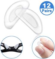 Eyeglass Nose Pads, 12 Pairs Transparent Anti-Slip Nosepads, Stick on Anti-Slip Soft Silicone Adhesive Nose Pads for Eyeglass Glasses, Sunglasses
