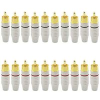 XLX 20PCS RCA AV Male Connector Weldless Joint Gold Plated Audio Socket Plug Power Amplifier Convert for TV Audio Video Cable