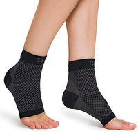 TSLA Unisex Ankle Brace Sleeve Plantar Fasciitis Heel Arch Pain Support Compression Socks, Single 1pair(mza02) - Black, L/XL (Men 8.5-13 / Women 9.5-14)