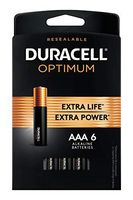 Duracell Optimum AAA Batteries | Premium Triple A 1.5V Alkaline Battery | Convenient, Resealable Package | Made in The USA | 6 Count