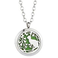 GelConnie Cat Essential Oil Diffuser Necklace Animal Perfume Pendant Stainless Steel Aromatherapy Locket for Women, Wife CSFL365-1-1