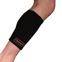 Copper D Copper Compression Calf Sleeve - Rayon from Bamboo Charcoal Copper Infused Calf Support Brace - Size Large - Extra Large - All Black - 2 Pack