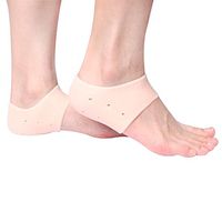 Gel Heel Protector Plantar Fasciitis Cushion Sleeve for Cracked Dry Foot Skin - Best for Protecting Your Sore Feet from The Aches & Pains of Plantar Fasciitis, Foot Pain (Skin-Color)