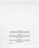 Plymor Zipper Reclosable Plastic Bags w/Printed Suffocation Warning, 2 Mil, 13" x 15" (Pack of 100)