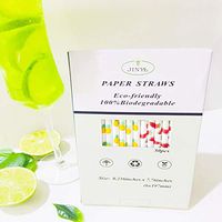 Paper Straws Bulk with Watermelon Print and Pineapple Print, Jinye Biodegradable Drinking Straws, Great for Juices, Drinks, Smoothies, Shakes, Hawaii beach party and Birthday Party (30)