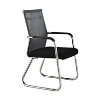 ZLFLD Office Chair Reception Chair Back Tubular Waterproof Comfort is not Easy to wash Hands Chair Back Meeting Room Night Club Hotel Storage Chair Room Office Chair (Color : Black)