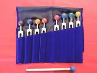 Chakra Tuning Forks Set - 8 Tuning Forks with Colored Chakra Balls and Free Pouch and Free Activator