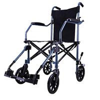 YL Wheelchair Transport Chair, Medical Ultralight Transport Wheelchair Lightweight Folding Transport Chairs, Light Elevating Leg Rests for Travel, for Elder Disabled Pregnant 18 Inch Seat