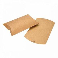 Brand Kraft Pillow Boxes | 25 Pieces | Cute Paper Party Favor Gift Boxes | Wedding Baby Shower Candy Box | Birthday Party Supplies | Multiple Sizes | KPB77A