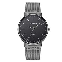 Men's Watches,Fxbar Nylon Strap Large Face Analog Wrist Watch Brand Luxury Business Wristwatch Dress Watch(Black)