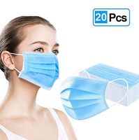 Disposable Face Cover, 20 Pcs 3Ply Breathable and Comfortable Covers with Earloop Anti Dust Breathable Disposable Earloop Mouth Face Cover,Thick 3-Layer Mouth Cover Protection and Personal Health
