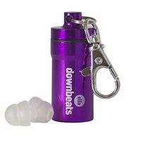 DownBeats Reusable & Invisible High Fidelity Hearing Protection: Ear Plugs for Concerts, Music, and Musicians (Clear Ear Plugs, Purple Case)