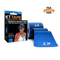 KT Tape Original Cotton Elastic Kinesiology Therapeutic Athletic Tape, 20 Precut 10 inch Strips, Blue, Latex Free, Breathable, Pro & Olympic Choice