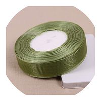 (50 Yards=45 Meters/roll) 1''(25mm) Organza Ribbons White Black Royal Blue Gift Wrapping Decoration Ribbons,Army Green