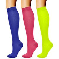 CHARMKING Compression Socks (3 Pairs) 15-20 mmHg is Best Athletic & Medical for Men & Women, Running, Flight, Travel, Nurses, Edema - Boost Performance, Blood Circulation & Recovery (S/M, Assorted 07)