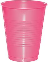 Creative Converting 28304281 Touch of Color Plastic Cups, 16 oz, Candy Pink