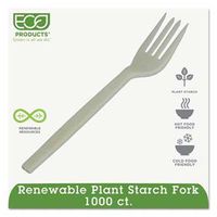 Eco-Products Plant Starch Fork, Cream, 1000/Carton