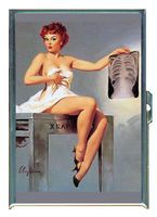Pin Up Redhead Girl Chest X-Ray Double-Sided Cigarette Case, ID Holder, Wallet with RFID Theft Protection