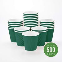 Insulated Paper Coffee Cups - Ripple Wall - Forest Green - 8 oz - 500ct Box - MATCHING LIDS SOLD SEPARATELY: RWA0360B, RWA0360W, RWA0328LG, RWA0328GR, RWA0328HP, RWA0283W, RWA0283B